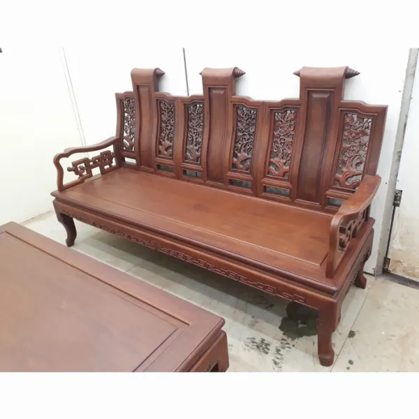 Salon gỗ phong cách Á Đông 6 món gỗ căm xe mẫu Phúc An