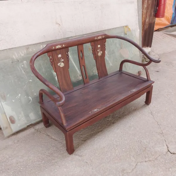 Salon gỗ phong cách Á Đông 5 món gỗ chiu liu (muồng đen, chiêu liêu) mẫu Liên Hoa