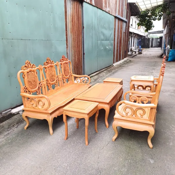 Salon gỗ phong cách Á Đông 7 món gỗ gõ mẫu Thái Sư