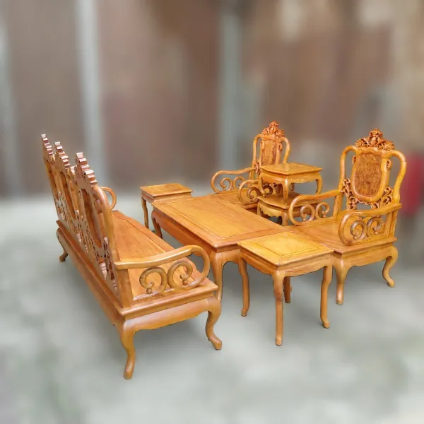 Salon gỗ phong cách Á Đông 7 món gỗ gõ mẫu Thái Sư