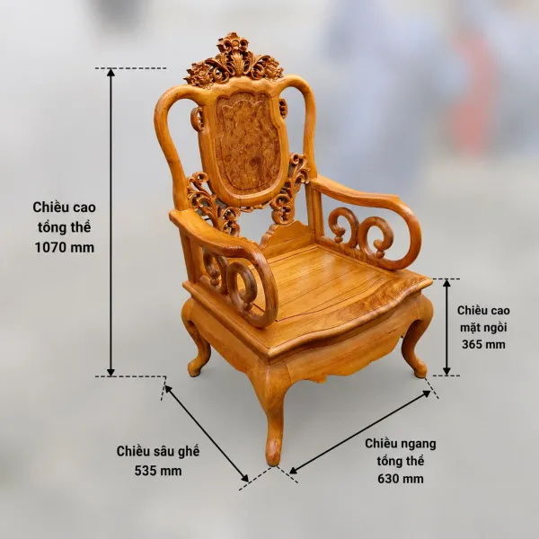 Salon gỗ phong cách Á Đông 7 món gỗ gõ mẫu Thái Sư