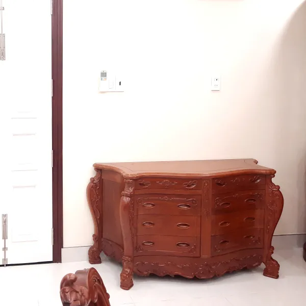 Kệ TV - Tủ hộc kéo - Tủ commode cổ điển ngang 1m6 gỗ gõ đỏ mẫu Hoàng Gia