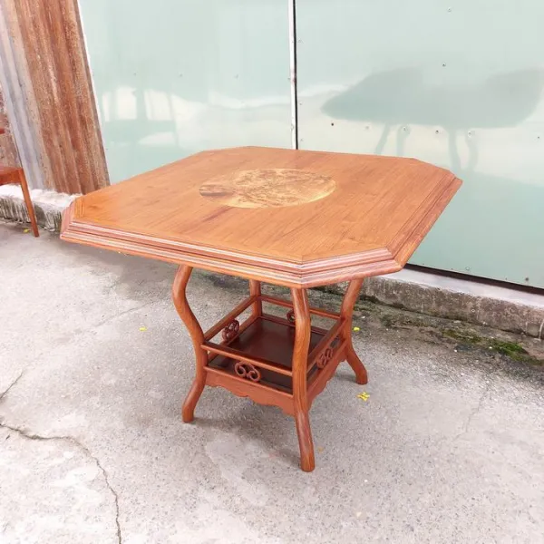 Bộ bàn bát giác hiện đại 4 ghế gỗ hương