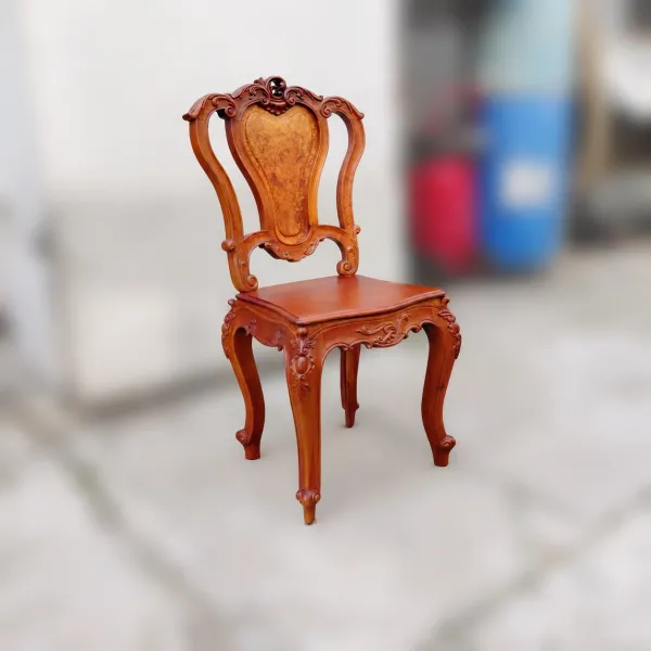 Ghế không tay cổ điển gỗ hương lưng nu nguyên tấm mẫu Anh Vũ trung