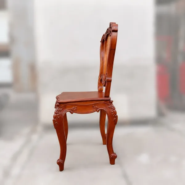 Ghế không tay cổ điển gỗ hương lưng nu nguyên tấm mẫu Anh Vũ trung