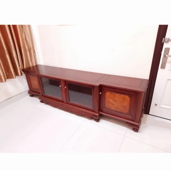 Kệ TV - Tủ búp phê cổ điển gỗ căm xe ốp nu mẫu Slim