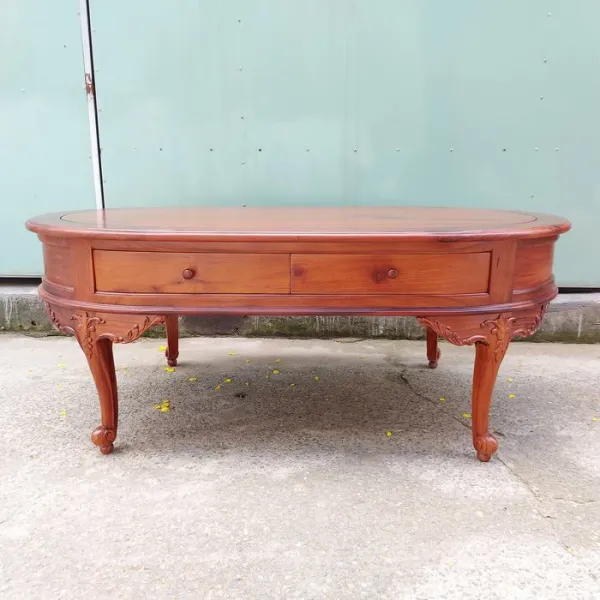 Bàn salon - Bàn sofa - Bàn nước - Bàn trà cổ điển gỗ hương mẫu Victor
