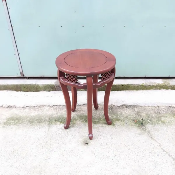 Đôn tròn - Bàn bên - Bàn trang trí - Bàn trà phong cách Á Đông gỗ hương mẫu Minh Nguyệt thấp