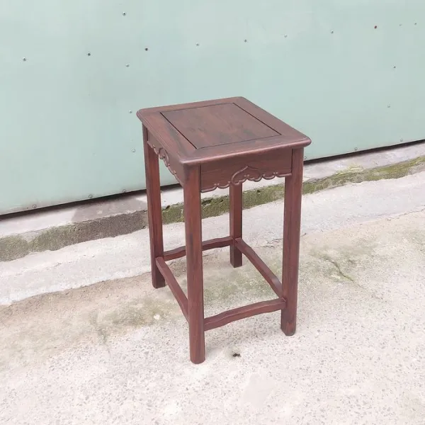 Đôn chữ nhật - Bàn bên - Bàn trang trí - Bàn trà phong cách Á Đông gỗ chiu liu (muồng đen, chiêu liêu) mẫu Trái Tim có hộc kéo