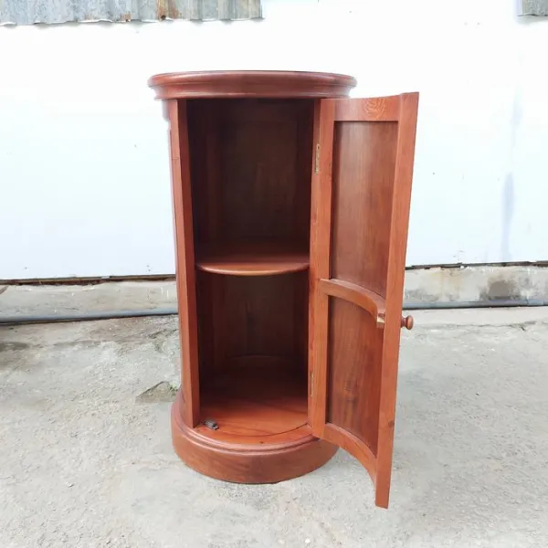 Đôn trụ tròn - Tủ trụ tròn gỗ lát