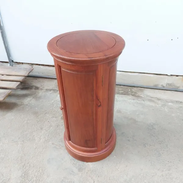 Đôn trụ tròn - Tủ trụ tròn gỗ lát