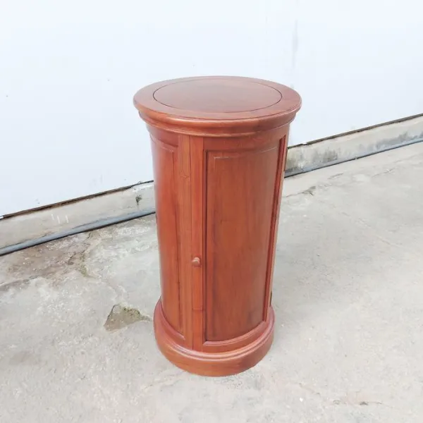 Đôn trụ tròn - Tủ trụ tròn gỗ lát
