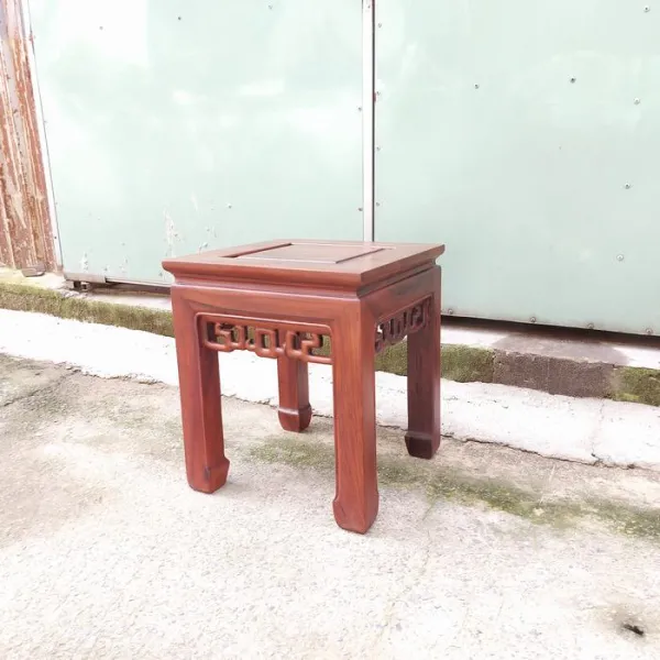 Đôn vuông - Bàn bên - Bàn trang trí - Bàn trà phong cách Á Đông gỗ cẩm lai mẫu Thượng Hải