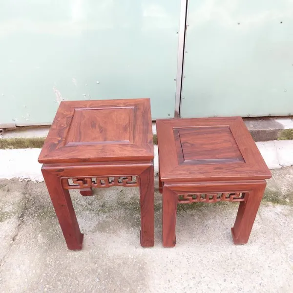 Đôn vuông - Bàn bên - Bàn trang trí - Bàn trà phong cách Á Đông gỗ cẩm lai mẫu Thượng Hải