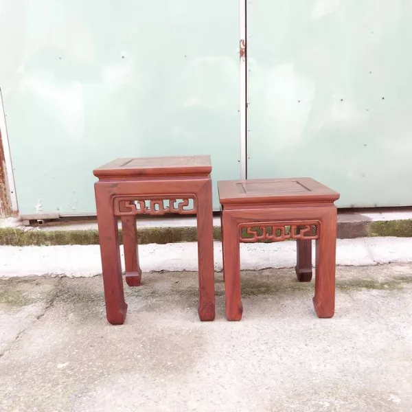 Đôn vuông - Bàn bên - Bàn trang trí - Bàn trà phong cách Á Đông gỗ cẩm lai mẫu Thượng Hải