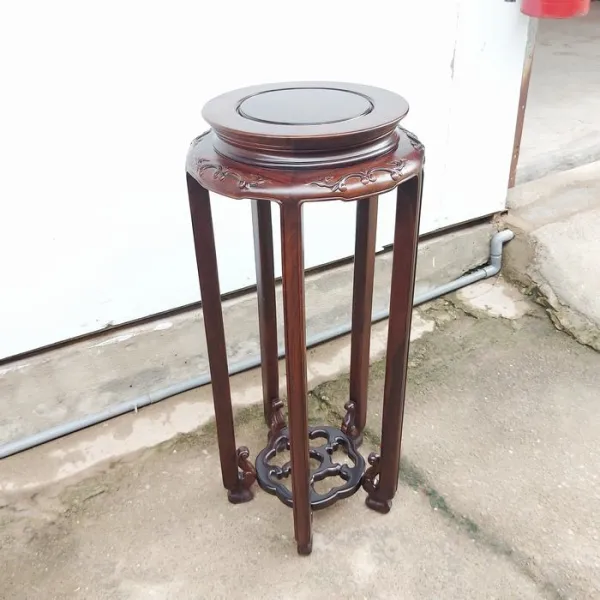 Đôn tròn - Bàn bên - Bàn trang trí gỗ cẩm Phi Châu mẫu Thu Nguyệt