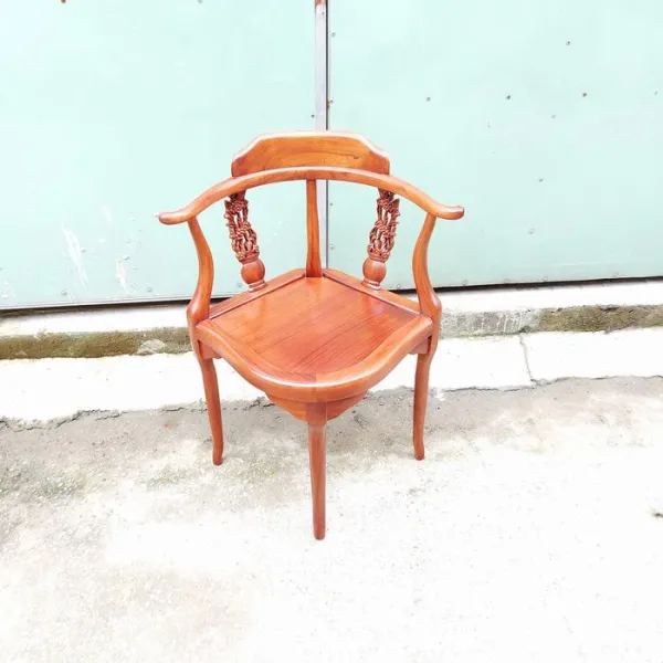 Bộ bàn trà lục giác gỗ hương + Ghế góc mai gỗ căm xe 3 món 