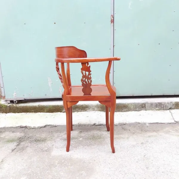 Bộ bàn trà lục giác gỗ hương + Ghế góc mai gỗ căm xe 3 món 
