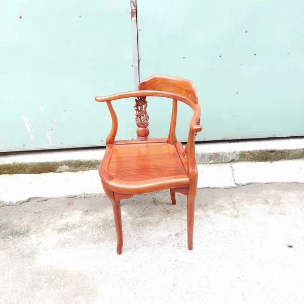 Bộ bàn 4 ghế: Bàn trà lục giác gỗ căm xe + Ghế góc mai gỗ căm xe