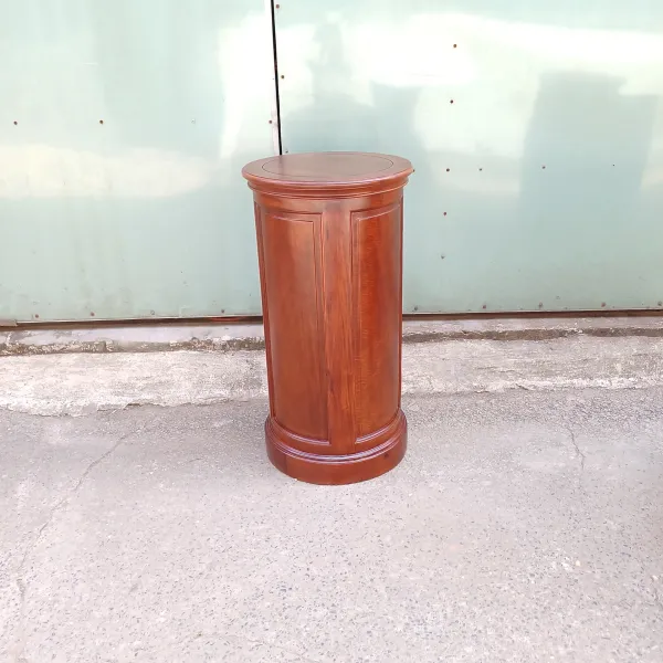 Đôn trụ tròn - Tủ trụ tròn có khóa gỗ lát