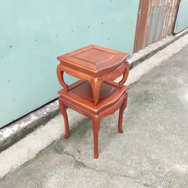 Đôn - Bàn bên - Bàn trang trí - Bàn trà hai tầng phong cách Á Đông gỗ hương mẫu Thái Sư