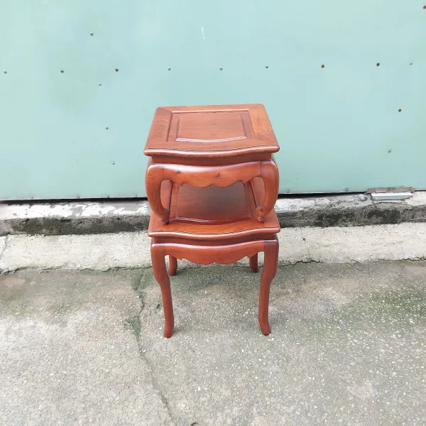 Đôn - Bàn bên - Bàn trang trí - Bàn trà hai tầng phong cách Á Đông gỗ hương mẫu Thái Sư