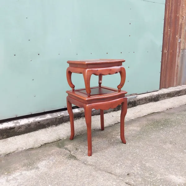 Đôn - Bàn bên - Bàn trang trí - Bàn trà hai tầng phong cách Á Đông gỗ hương mẫu Thái Sư