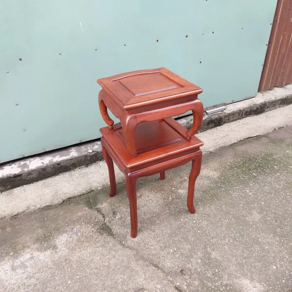 Đôn - Bàn bên - Bàn trang trí - Bàn trà hai tầng phong cách Á Đông gỗ hương mẫu Thái Sư