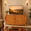 Kệ TV - Tủ hộc kéo - Tủ commode cổ điển ngang 1m6 gỗ gõ đỏ mẫu Hoàng Gia