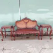Bộ ghế salon ốp nu phong cách cổ điển châu Âu mẫu Louis 3 món gỗ cẩm lai