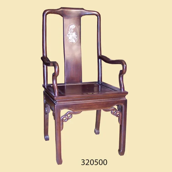 Ghế không tay phong cách Á Đông gỗ chiu liu (muồng đen, chiêu liêu) cẩn ốc mẫu Kendo