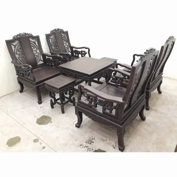 Salon gỗ phong cách Á Đông 7 món gỗ chiu liu mẫu Khánh An