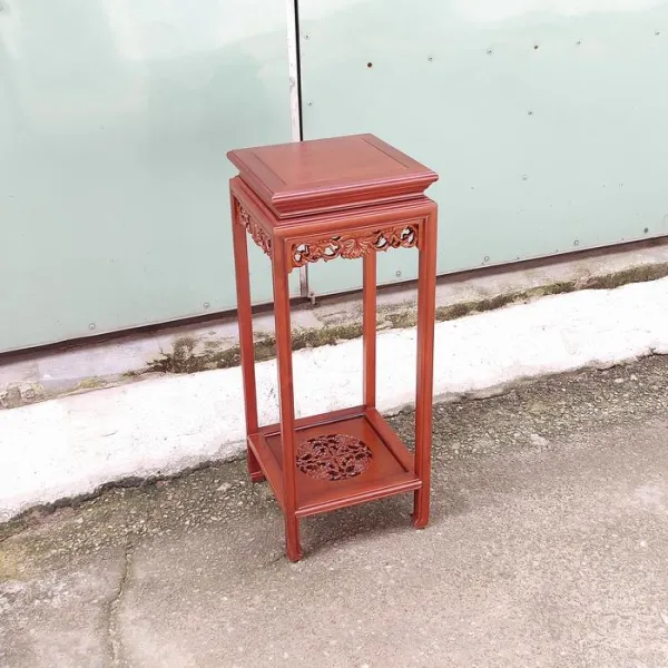 Đôn vuông phong cách Á Đông cao 76 cm gỗ hương/gỗ căm xe/gỗ tràm chạm nho