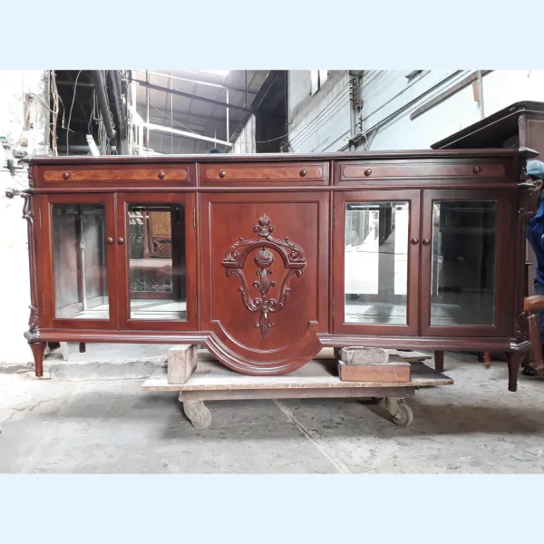 Kệ TV - Tủ búp phê cổ điển ngang 2m12 gỗ căm xe mẫu Domino 