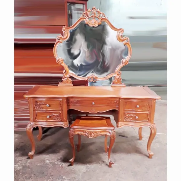 Bàn phấn - Bàn trang điểm cổ điển gỗ gõ đỏ mẫu Ruby