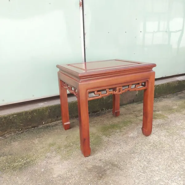 Đôn chữ nhật phong cách Á Đông ngang 49 x 59 cao 58 cm gỗ căm xe mẫu Thượng Hải