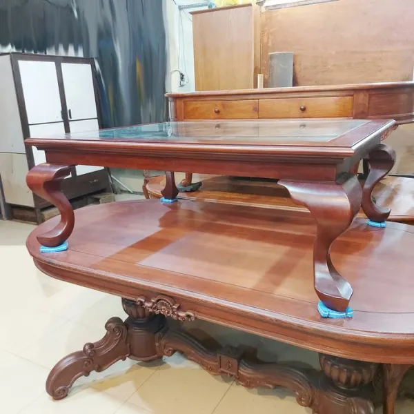 Bàn salon - Bàn sofa - Bàn nước - Bàn trà mặt kính gỗ căm xe