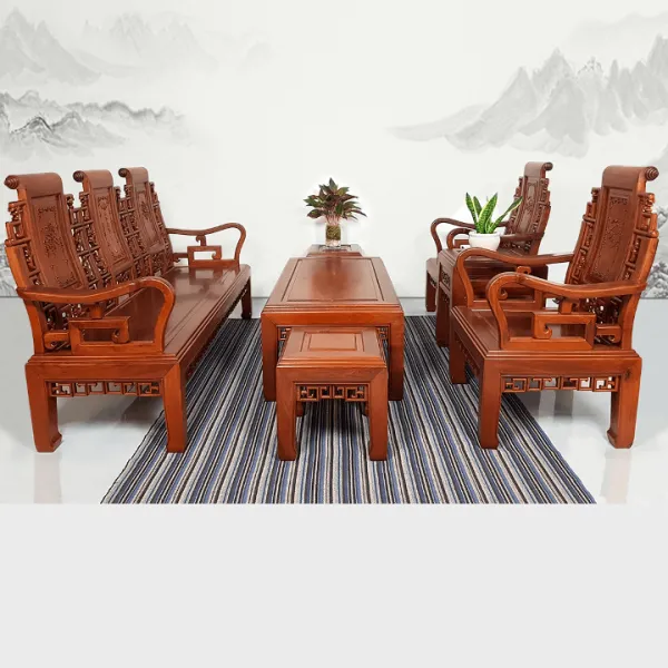 Salon gỗ phong cách Á Đông 7 món gỗ căm xe mẫu Thượng Hải