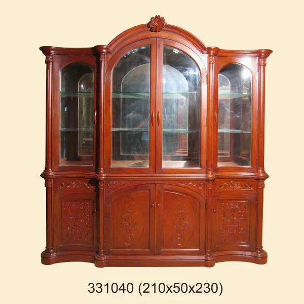 Tủ ly - Tủ rượu 4 cánh kính cong phong cách cổ điển châu Âu mẫu Capital