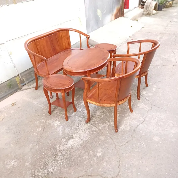 Salon hiện đại 6 món gỗ hương mẫu Tulip viền nu