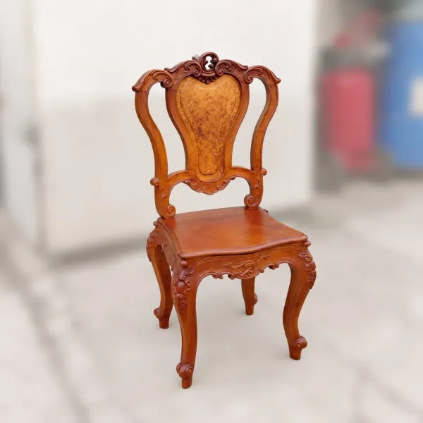 Ghế không tay cổ điển gỗ hương lưng nu nguyên tấm mẫu Anh Vũ trung