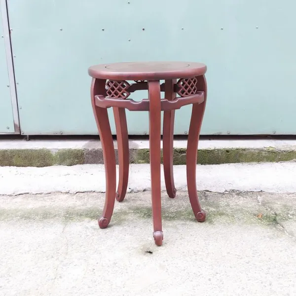 Đôn tròn - Bàn bên - Bàn trang trí - Bàn trà phong cách Á Đông gỗ hương mẫu Minh Nguyệt thấp