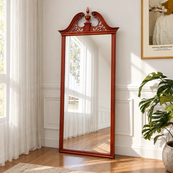 Khung gương soi toàn thân phong cách cổ điển mẫu Aladin gỗ căm xe