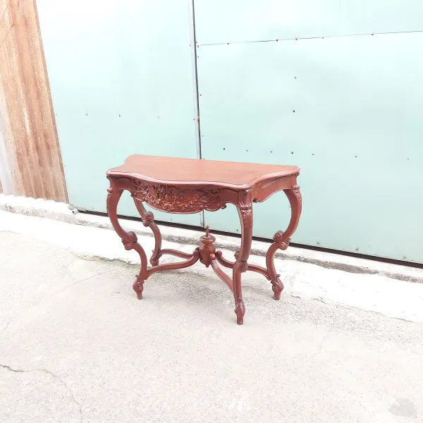 Bàn Console - Bàn trang trí cổ điển ngang 1m06 gỗ căm xe mẫu Hoàng Gia