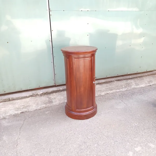 Đôn trụ tròn - Tủ trụ tròn có khóa gỗ lát
