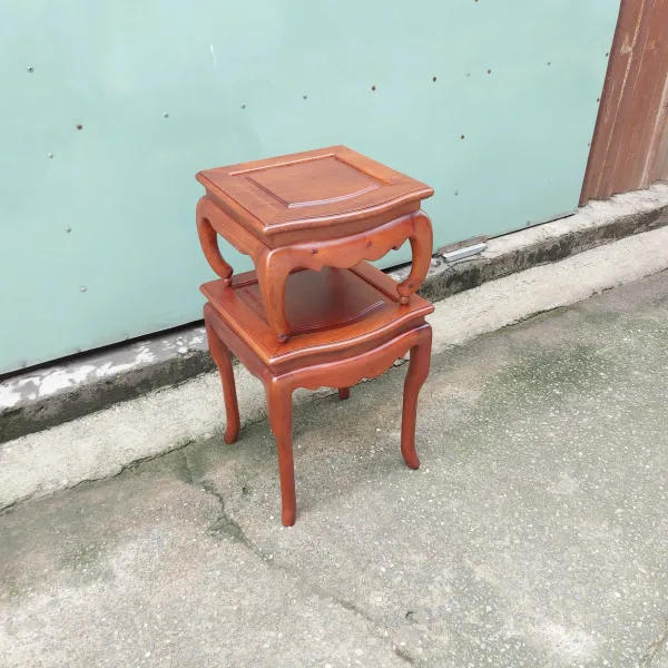 Đôn - Bàn bên - Bàn trang trí - Bàn trà hai tầng phong cách Á Đông gỗ hương mẫu Thái Sư